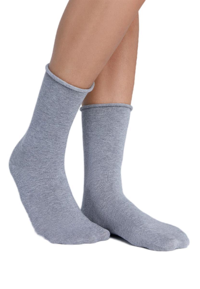 Leela Cotton Socken mit Rollrand dunkelblau Bio-Baumwolle