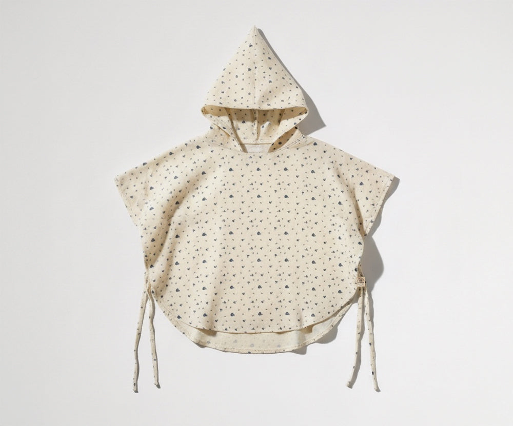 Naturkind Musselin Poncho mit Kapuze Navy GOTS One Size