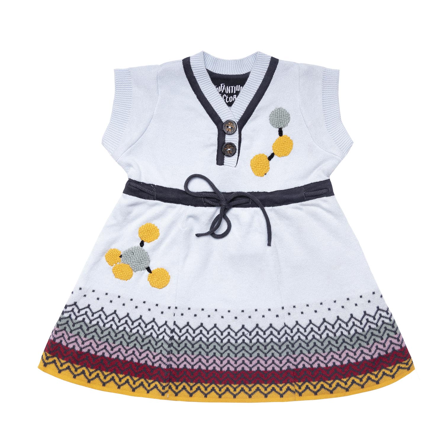 Infantium Victoria Strickkleid Baby Hellblau Bio-Baumwolle