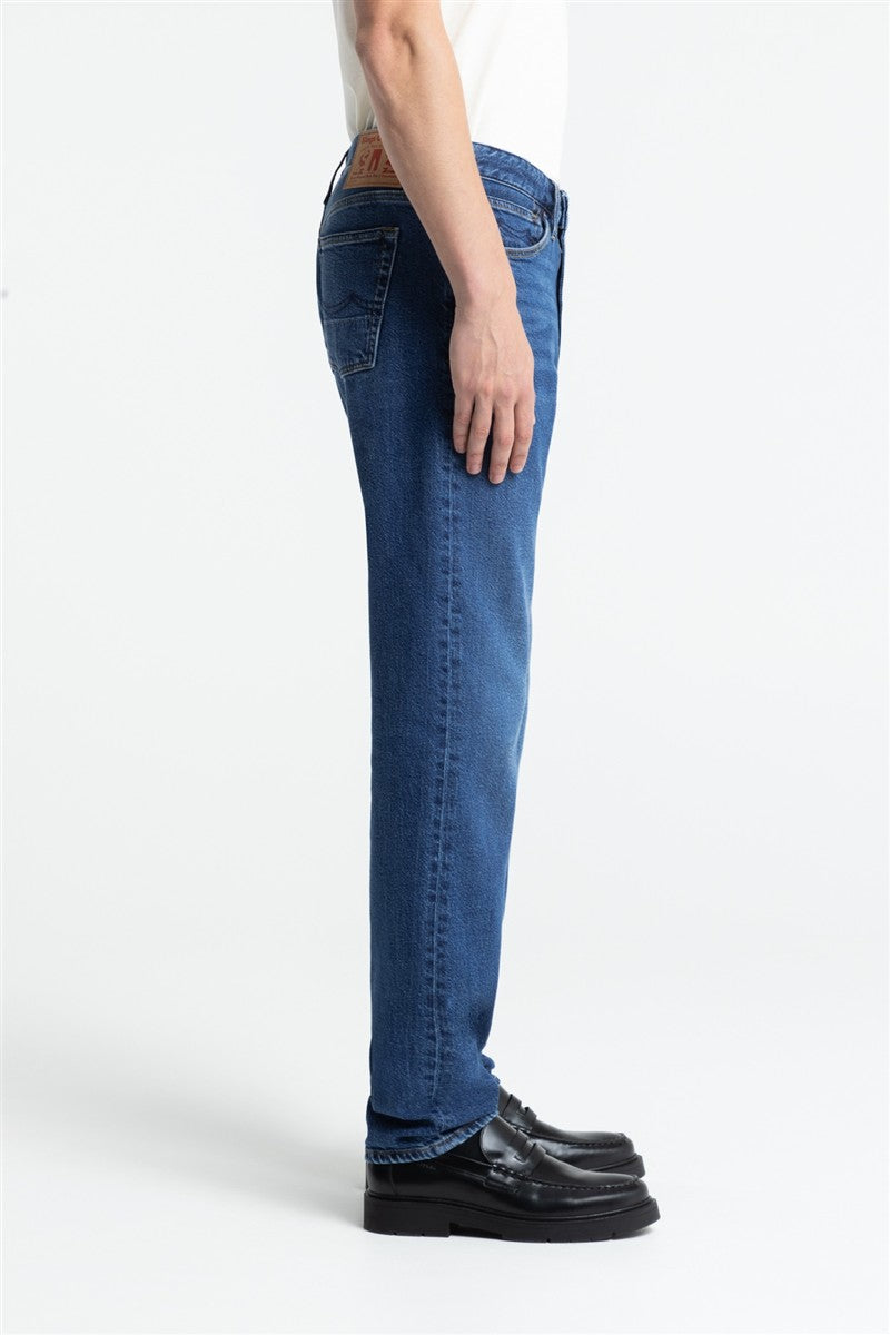 marlowe nature Addo Jeans mid blue Bio gerader Schnitt