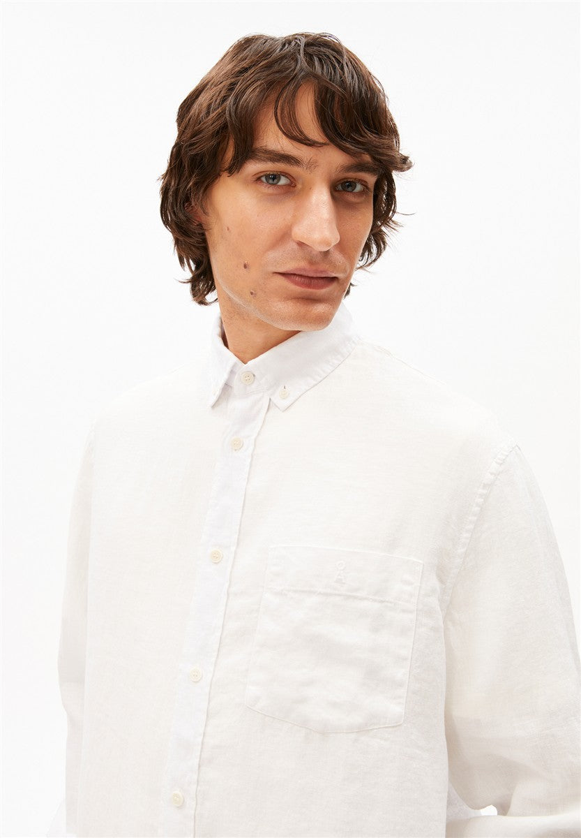 Armedangels Linen Longsleeve Hemd Herren white L Leinen