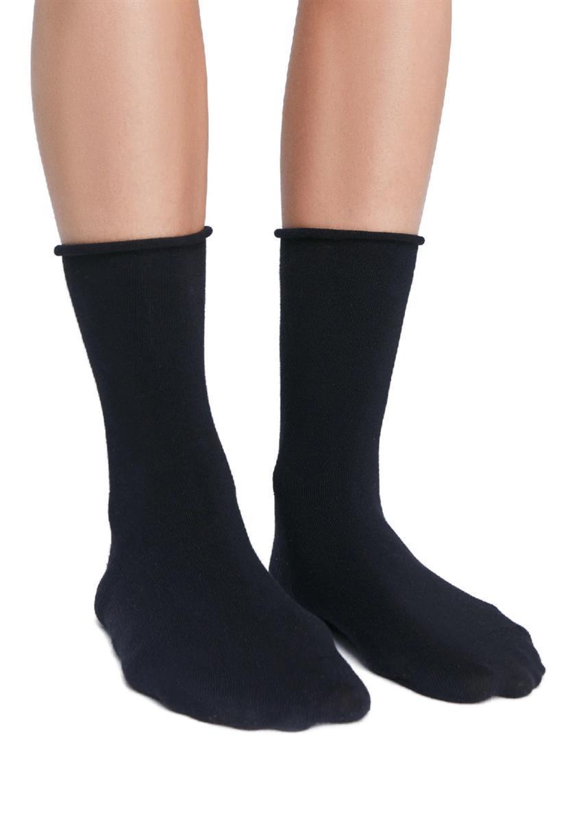 Leela Cotton Socken mit Rollrand dunkelblau Bio-Baumwolle