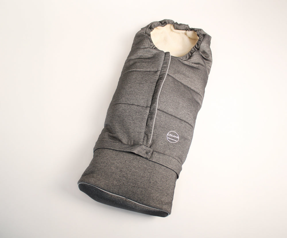 Naturkind Emma Wollfußsack Jade Set mit Wollmuff Merinowolle