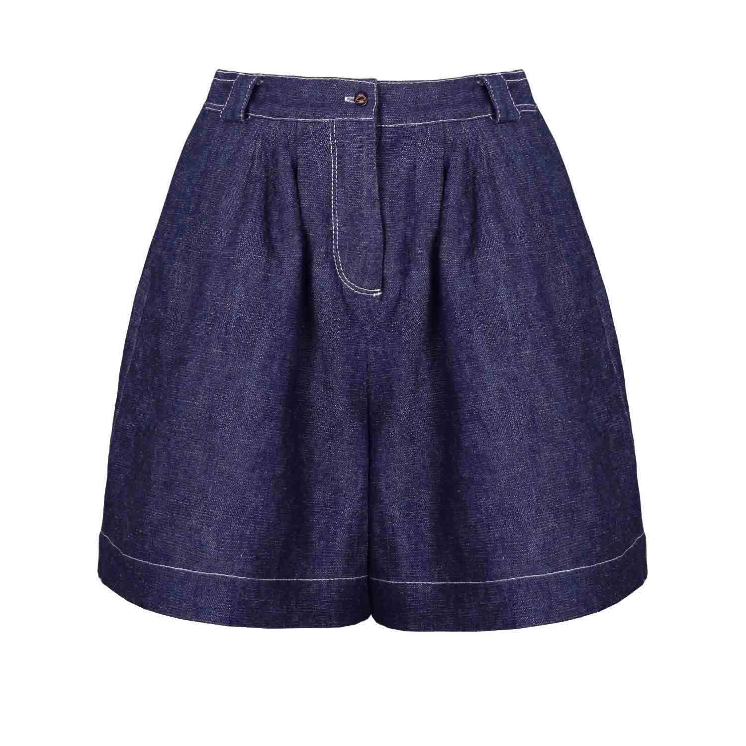 Infantium Victoria Denim Culotte Grün 128 Hanf Baumwolle