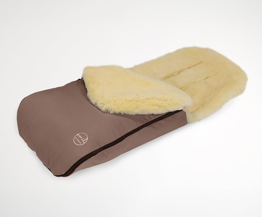 Naturkind Lammfell Fußsack EMIL Babyfußsack Cord Cognac
