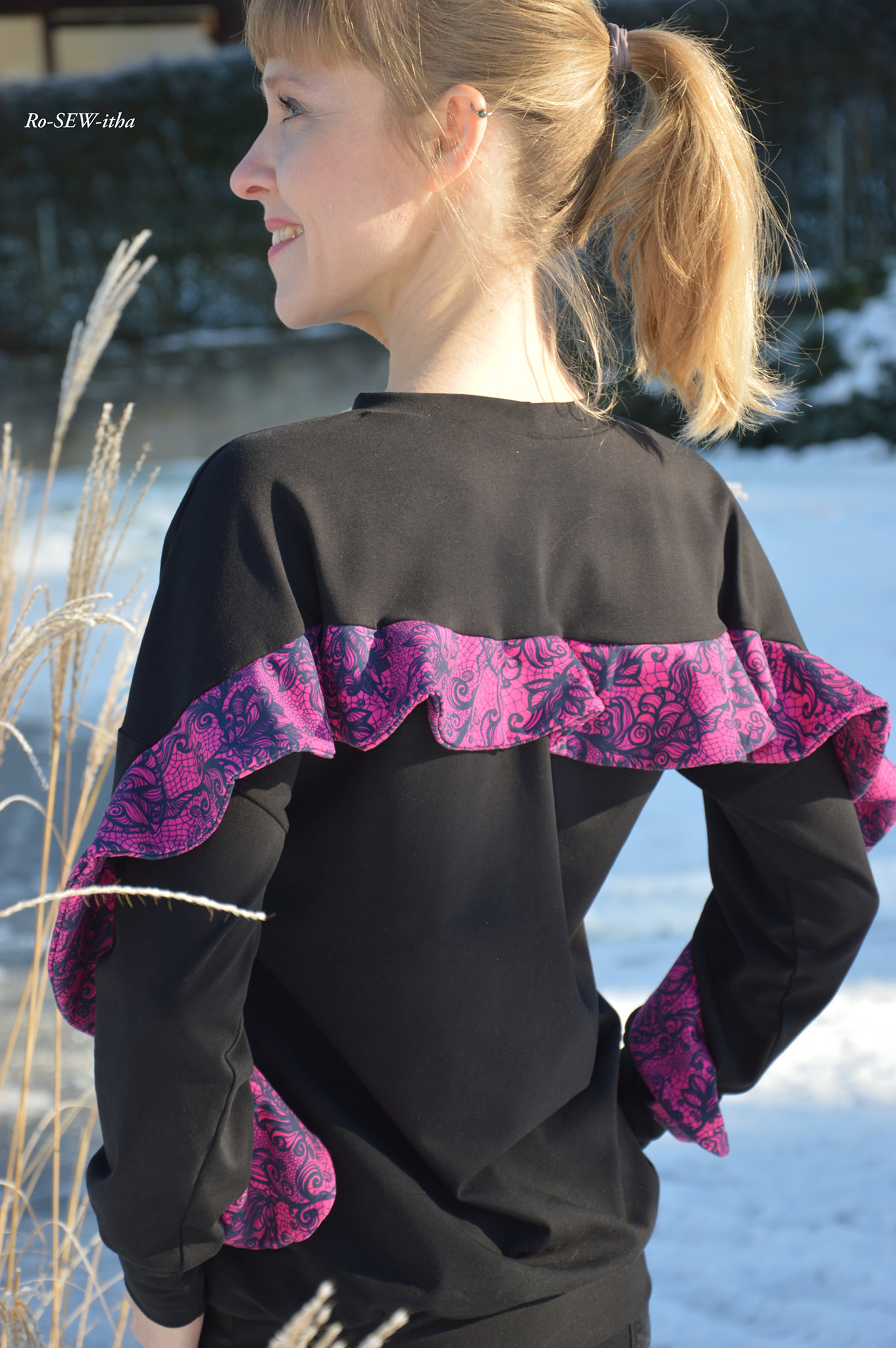 Schnittrebell Octavia Pullover Papierschnitt Gr.34-52 Rüsche