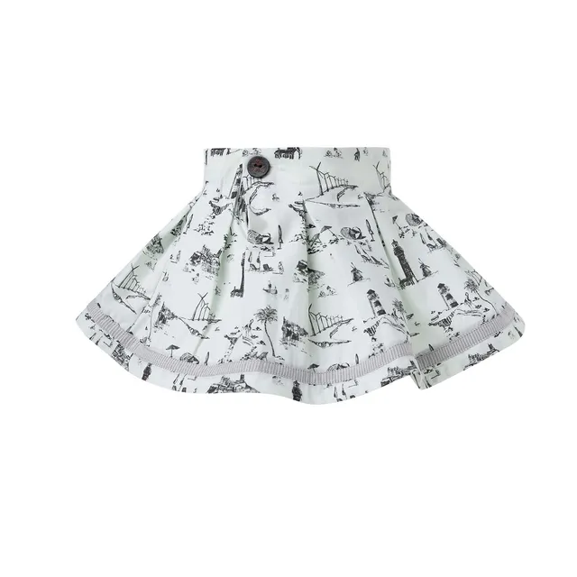 Infantium Victoria Flared Mini Skirt Rock mint Vintage-Print