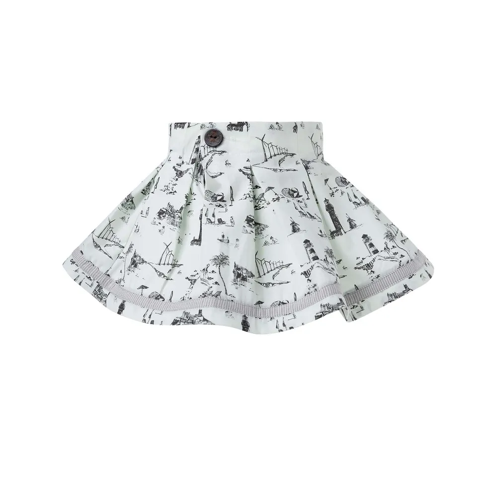 Infantium Victoria Flared Mini Skirt Rock mint Vintage-Print