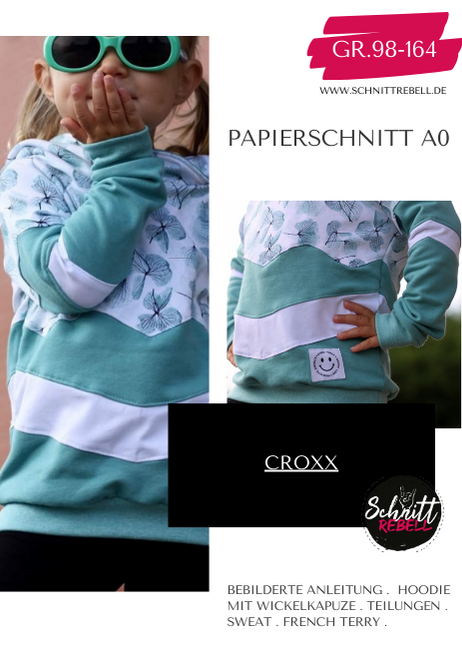 Schnittrebell Croxx Hoodie Schnittmuster Gr.98-164