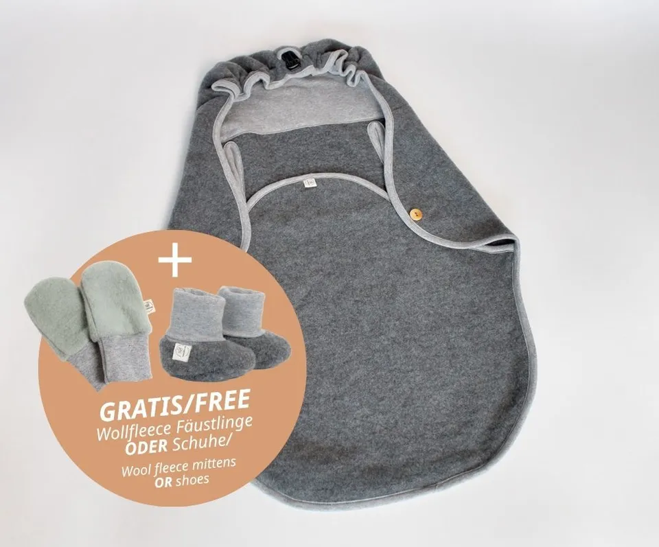 Naturkind Tücher & Decken Einschlagdecke Merinowolle Grau GOTS