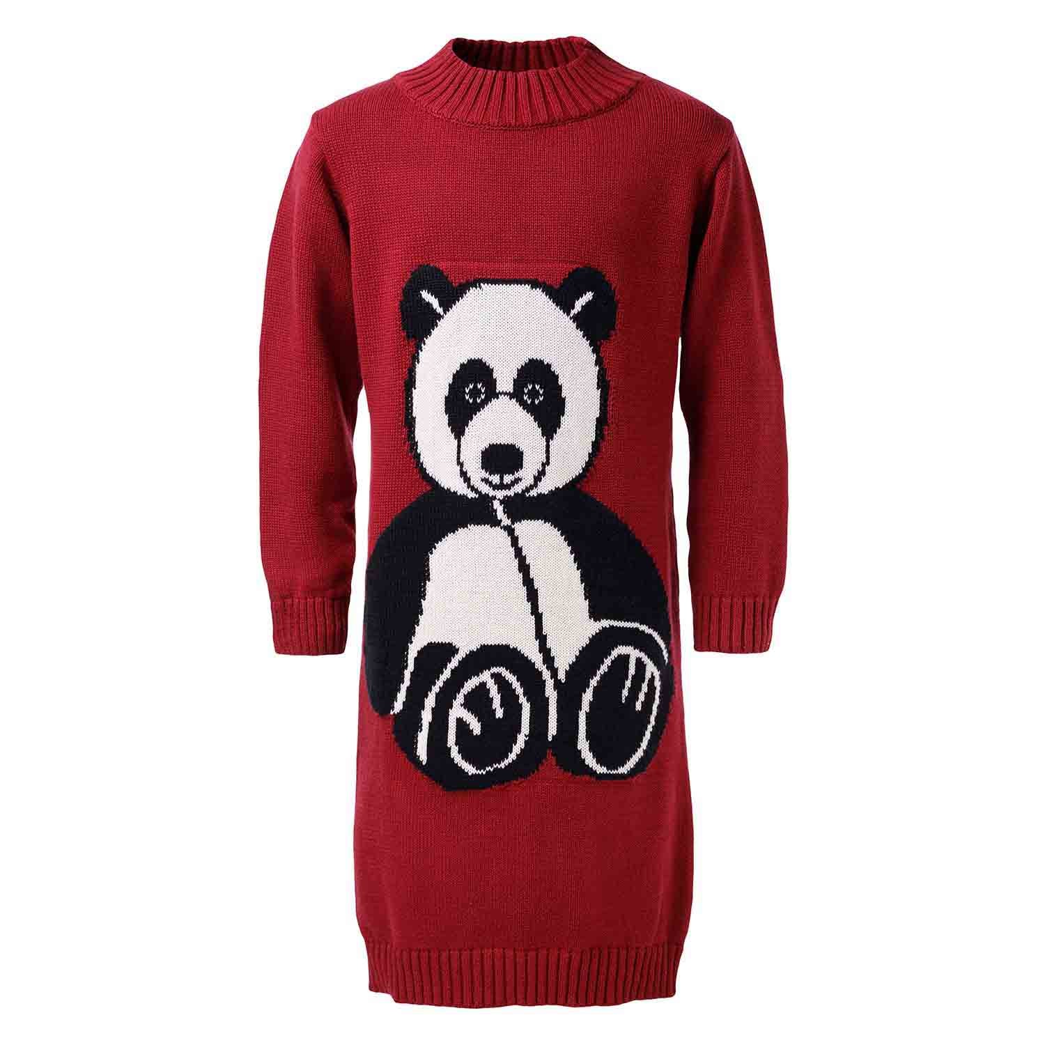 Infantium Victoria Dresses Red Knitted Panda Strickkleid Gr.104