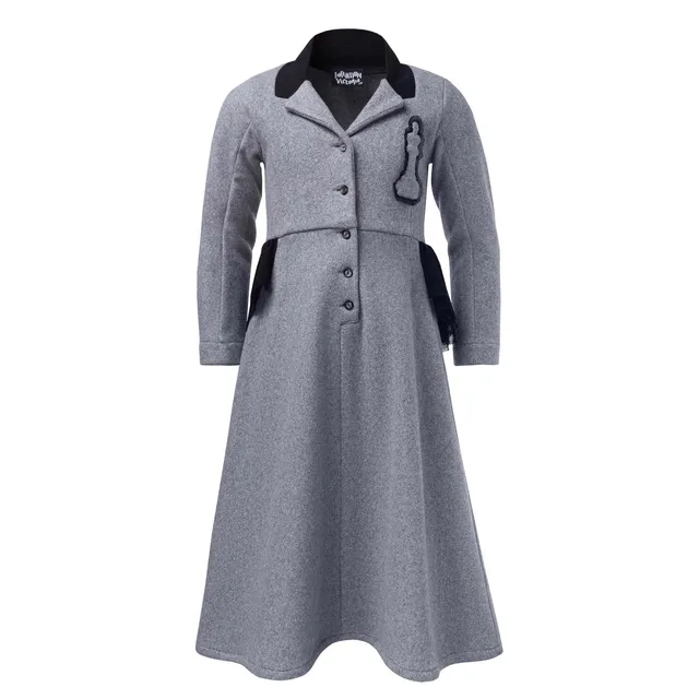Infantium Victoria Grey Fleece Bustle Dress Winterkleid grau