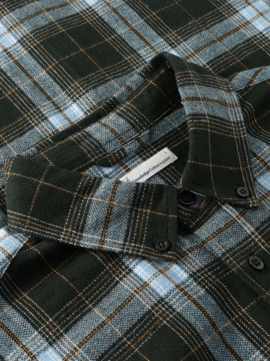 marlowe nature Organic Checked Flannel Karohemd blue check Bio