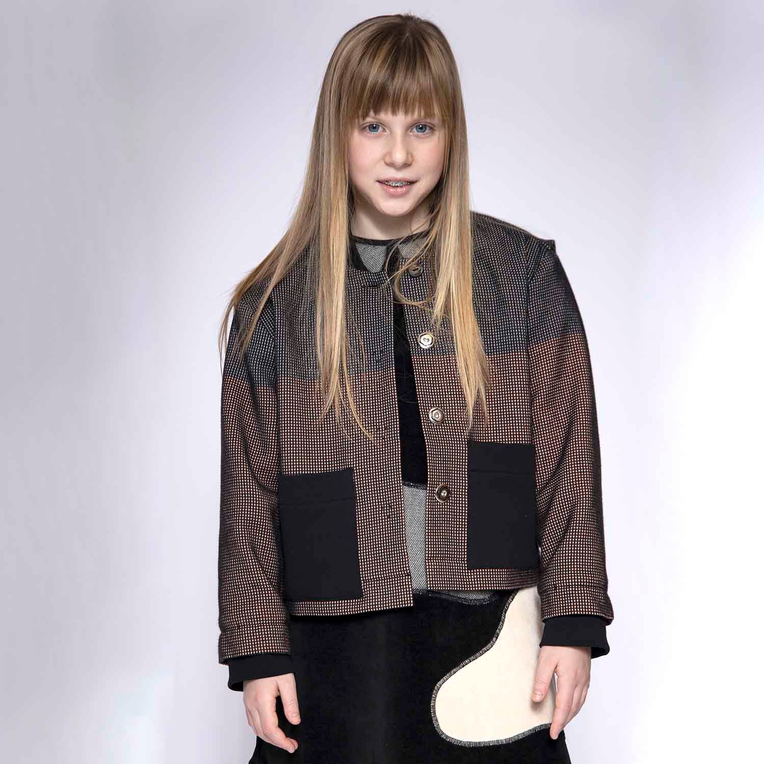 Infantium Victoria Bomberjacke Kinderjacke bunt Baumwolle Kokosknöpfe