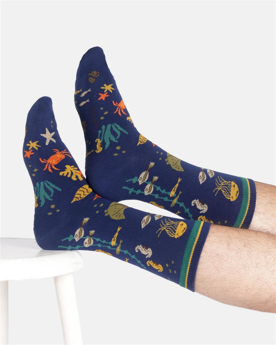Marlowe Nature Under The Sea Socken cobalt blue 41-47 Bio-Baumwolle