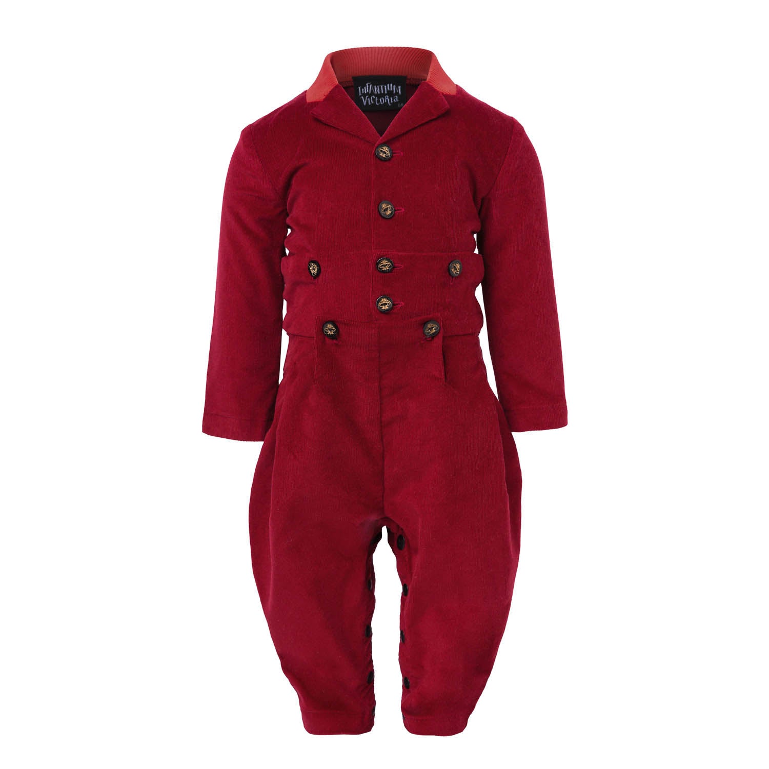 Infantium Victoria Corduroy Romper Baby Rot 80 Samt Baumwolle