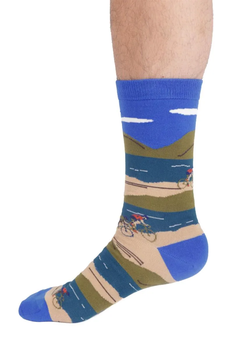 marlowe nature Bike Landscape Crew Socks cobalt blue 41-47