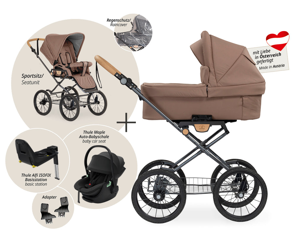 Naturkind Ida 4in1 Kinderwagen Cord Cognac Vintage