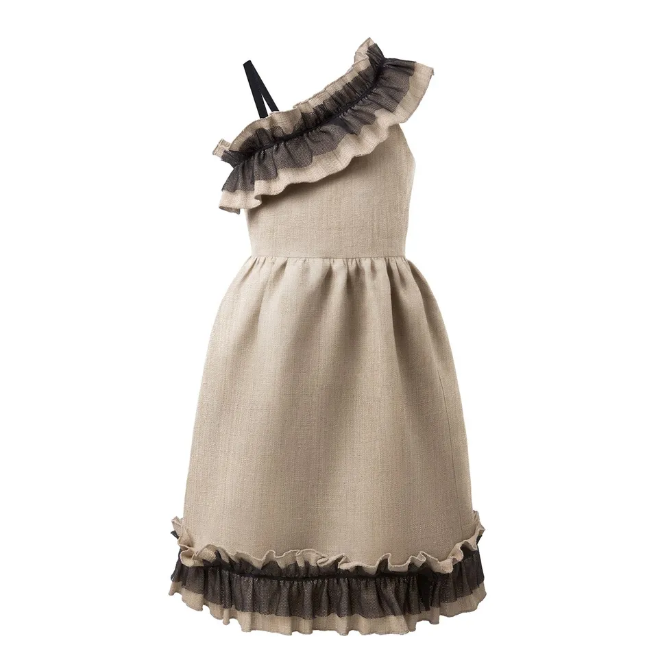 Infantium Victoria Lotus Silk Dress Festkleid Beige Pflanzenseide limitiert
