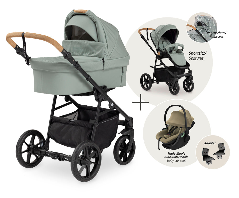 Naturkind Mads Set 3in1 Kinderwagen Thule Maple Creme