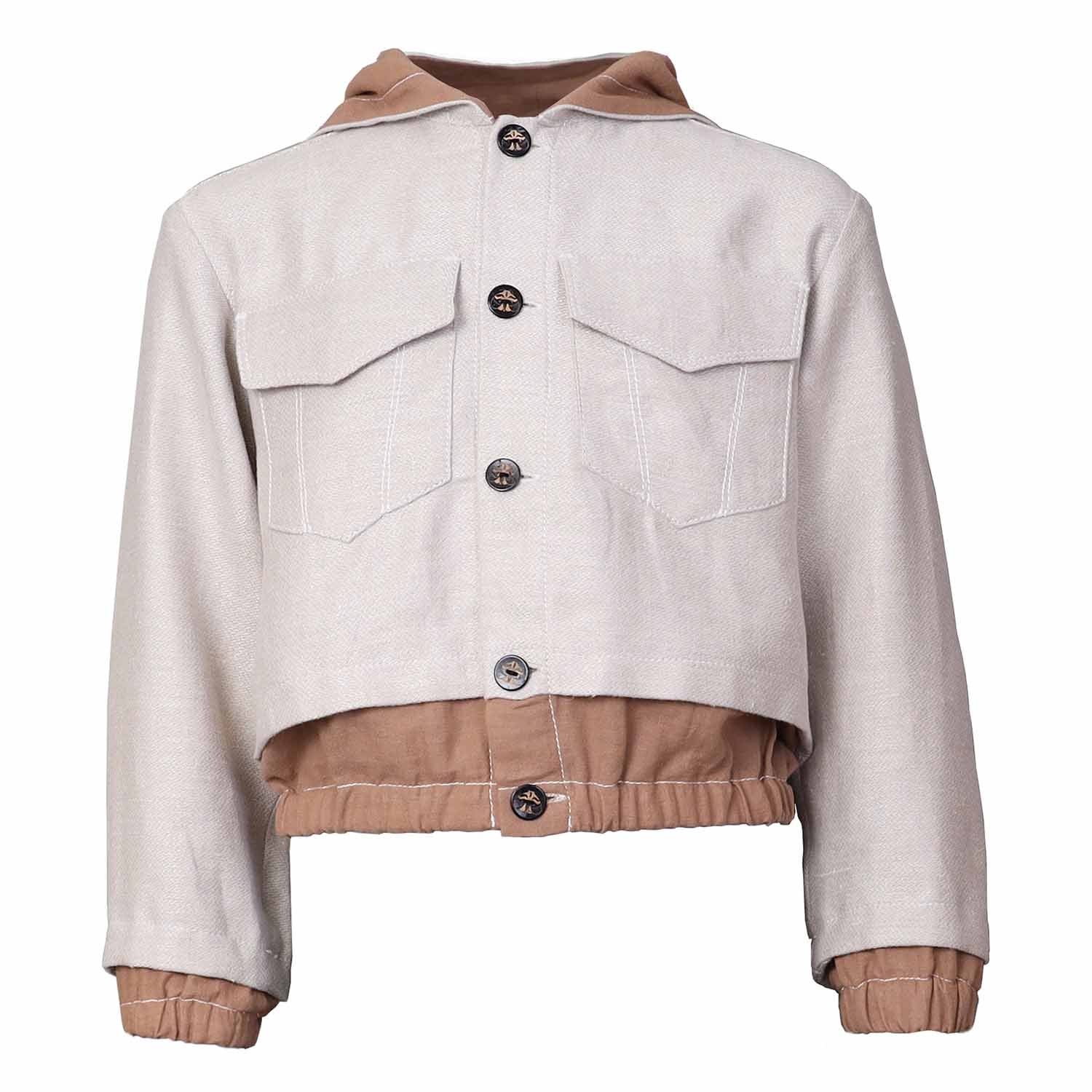 Infantium Victoria Hooded Jacket Beige Kapuzenjacke Leinen