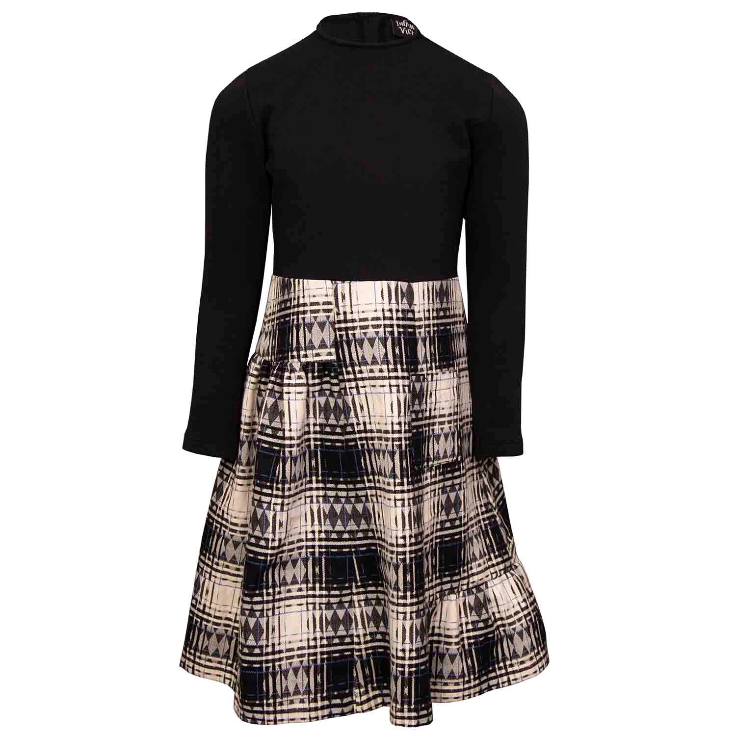 Infantium Victoria Tartan Kleid Mädchen Schwarz 128 Baumwolle