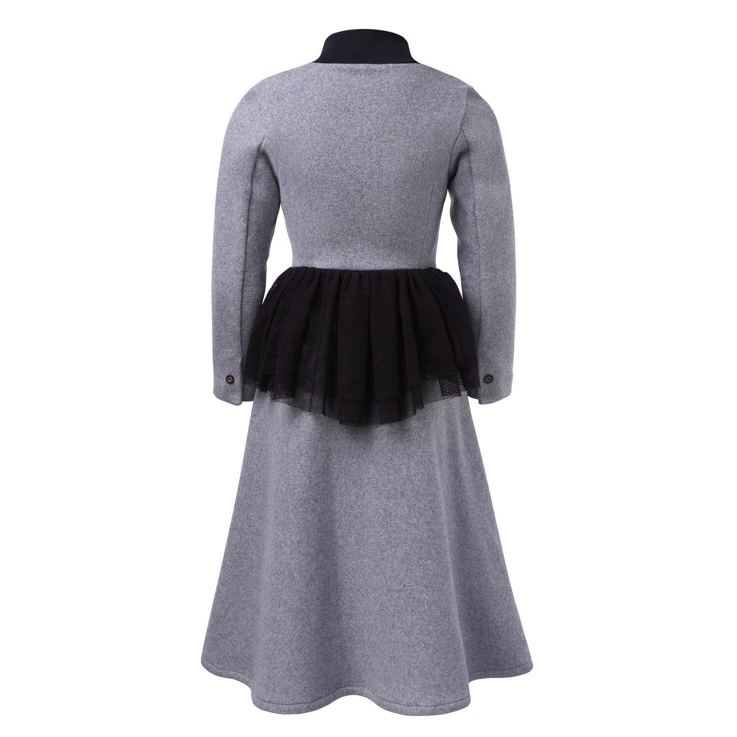 Infantium Victoria Grey Fleece Bustle Dress Winterkleid grau