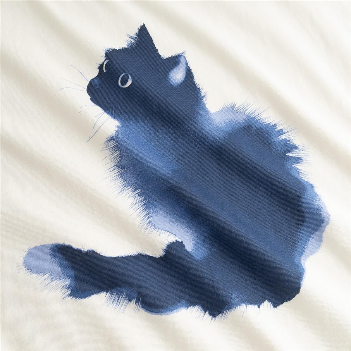 marlowe nature Visby Watercolor Cat T-Shirt whisper white
