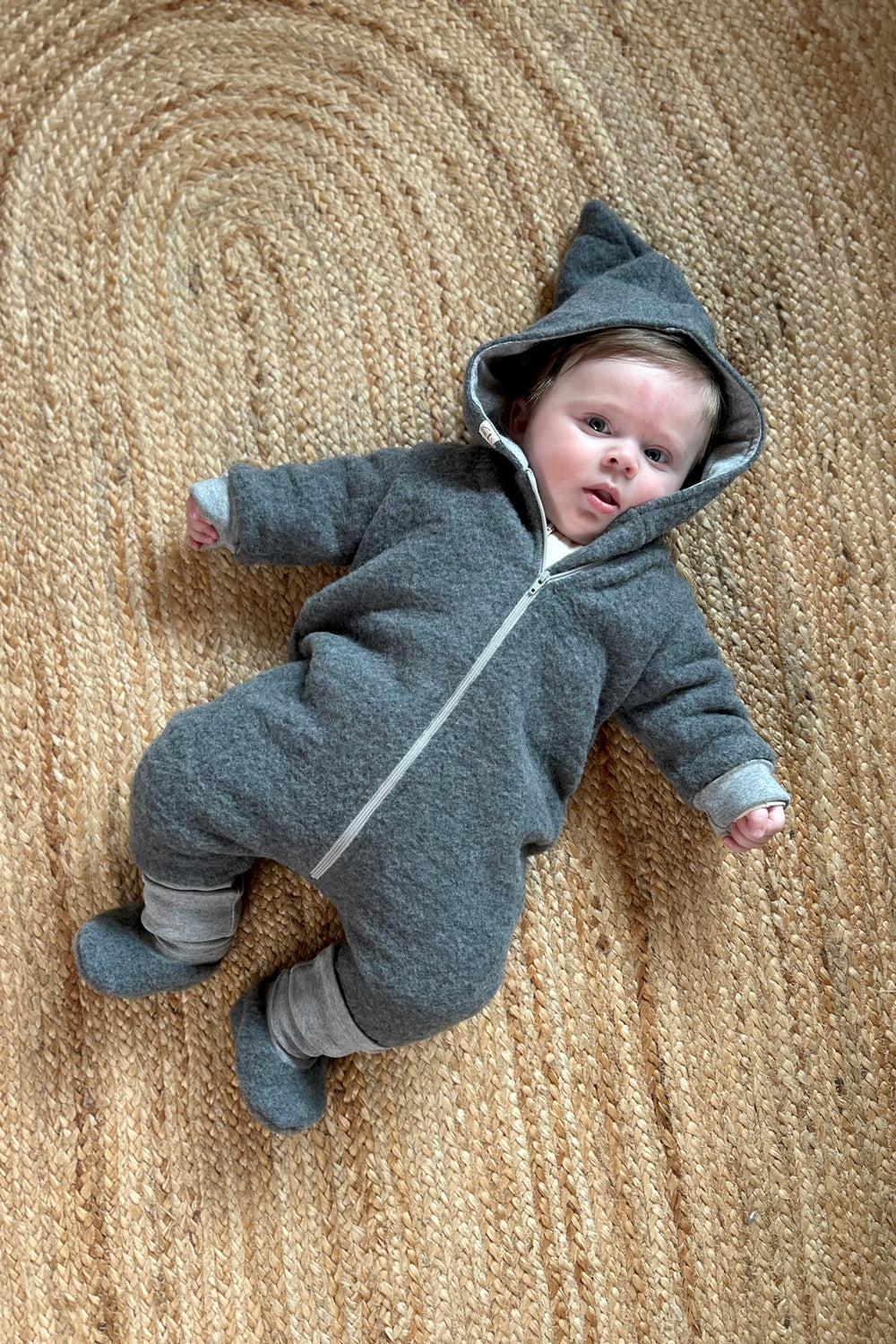 Naturkind Bekleidung Wollfleece Overall Grau 62/68 GOTS