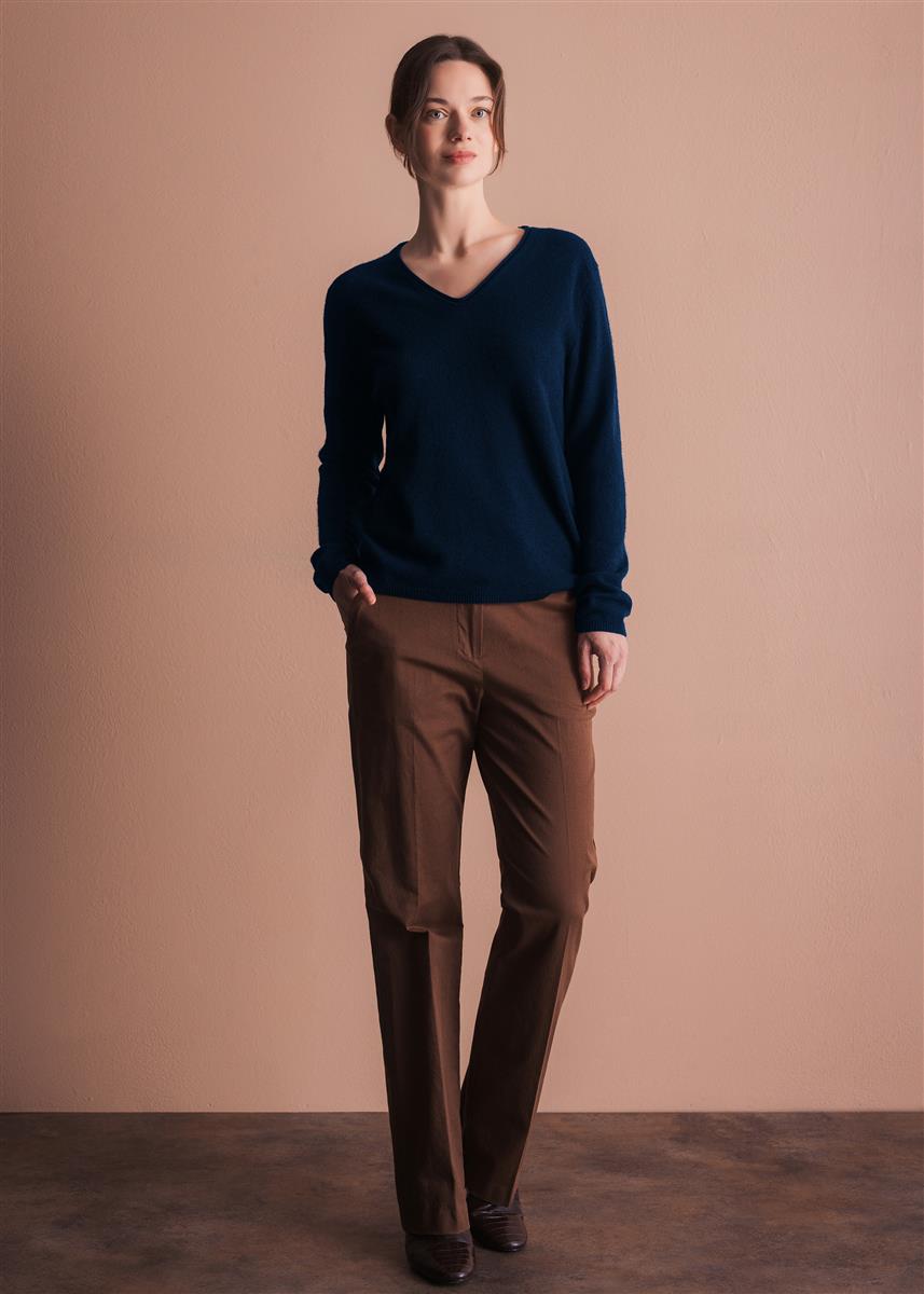 marlowe nature Mala Pullover cream Wollpullover V-Ausschnitt
