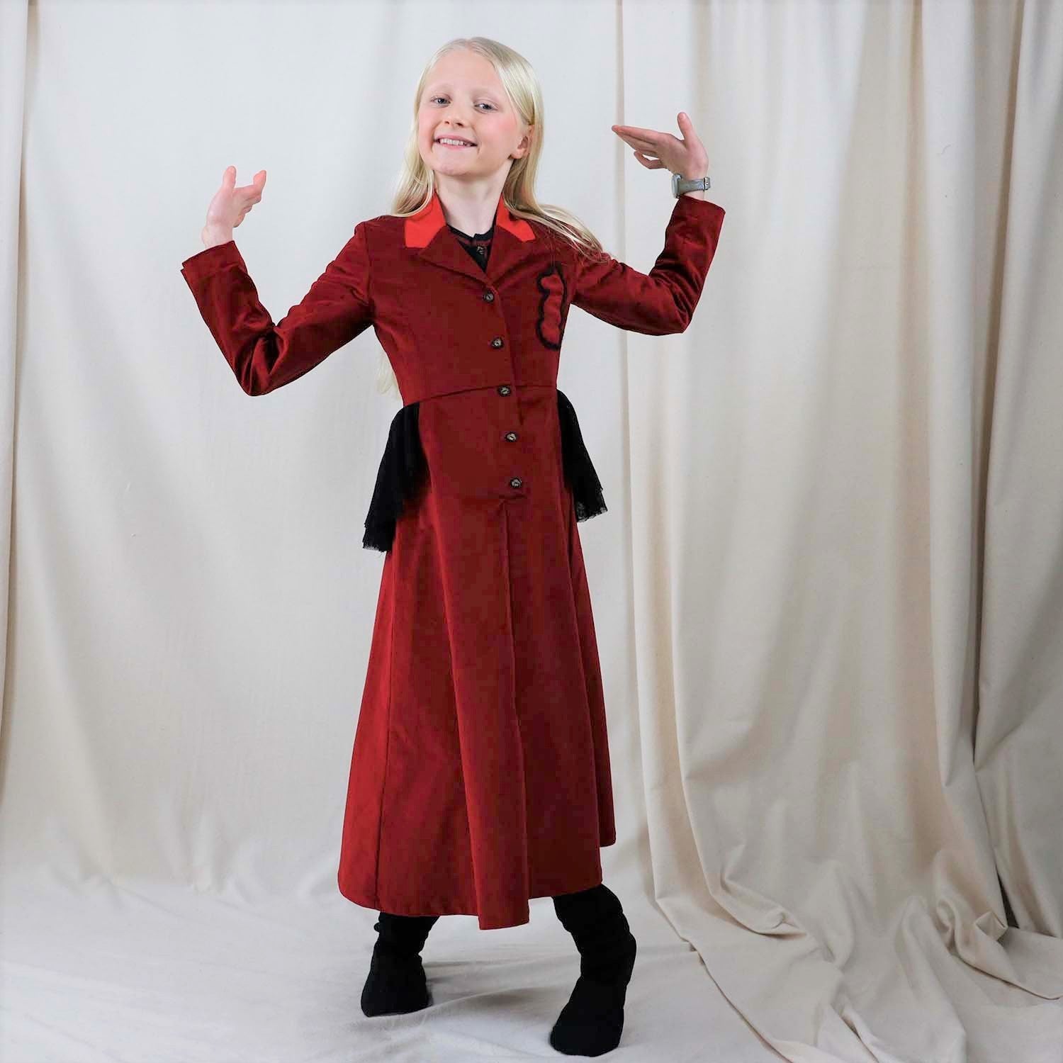 Infantium Victoria Red Velvet Bustle Kleid Mädchen Rot