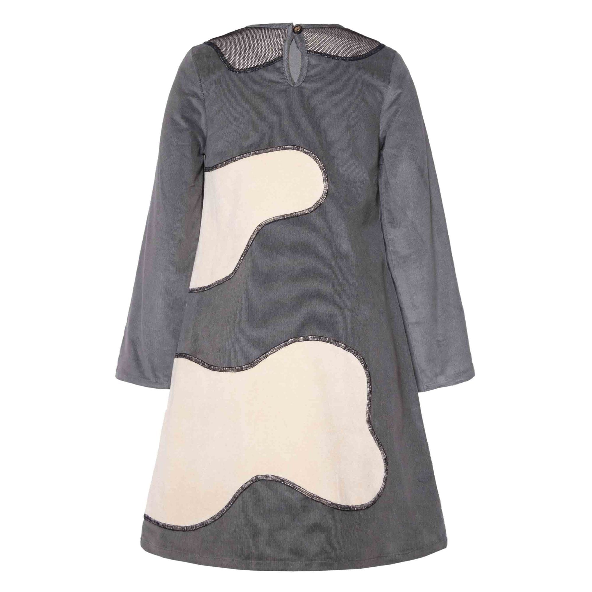 Infantium Victoria Kleid Samtkleid Grau A-Linie Gr. 128