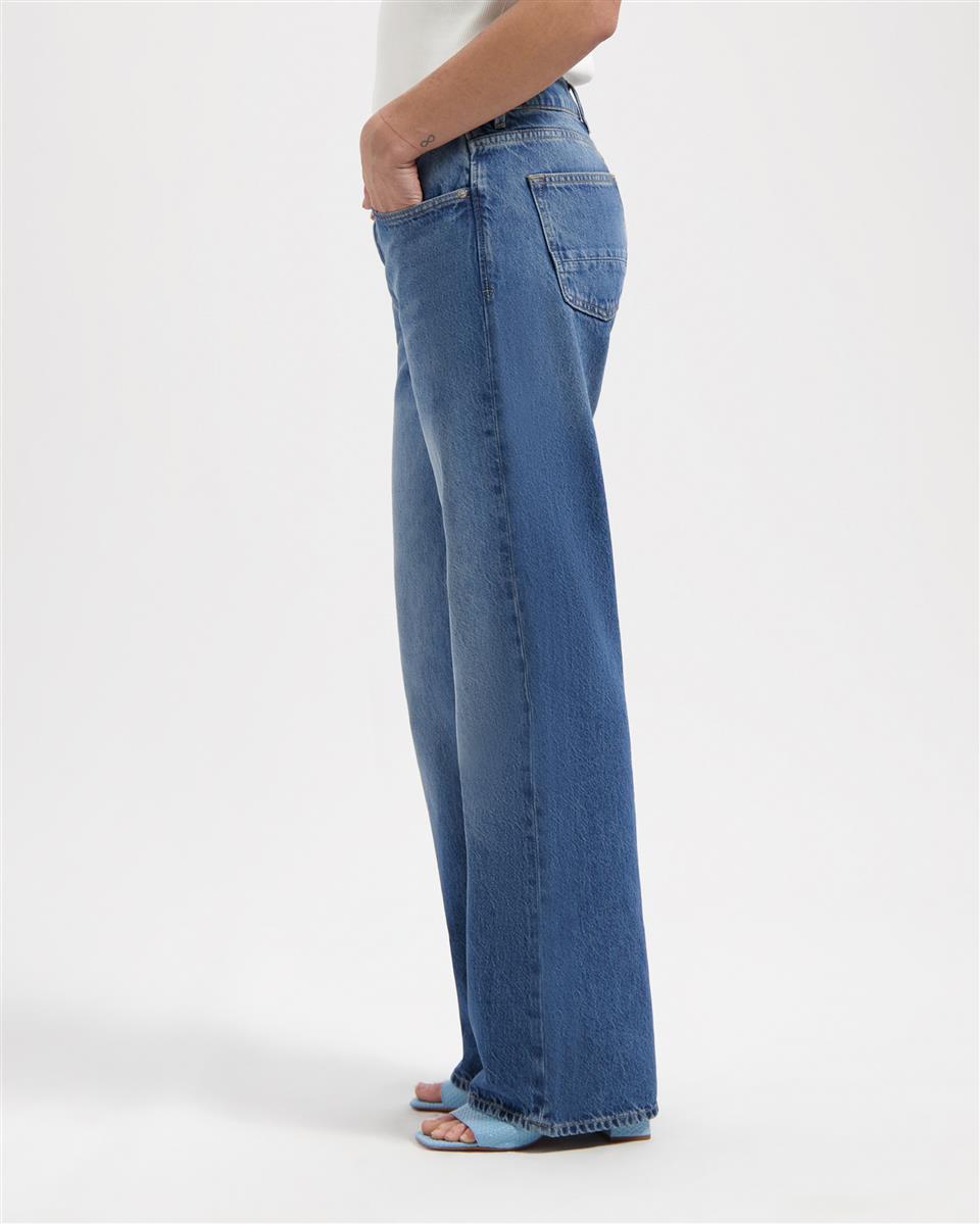 marlowe nature Lena Low Loose Jeans rosebowl blue Bio-Baumwolle