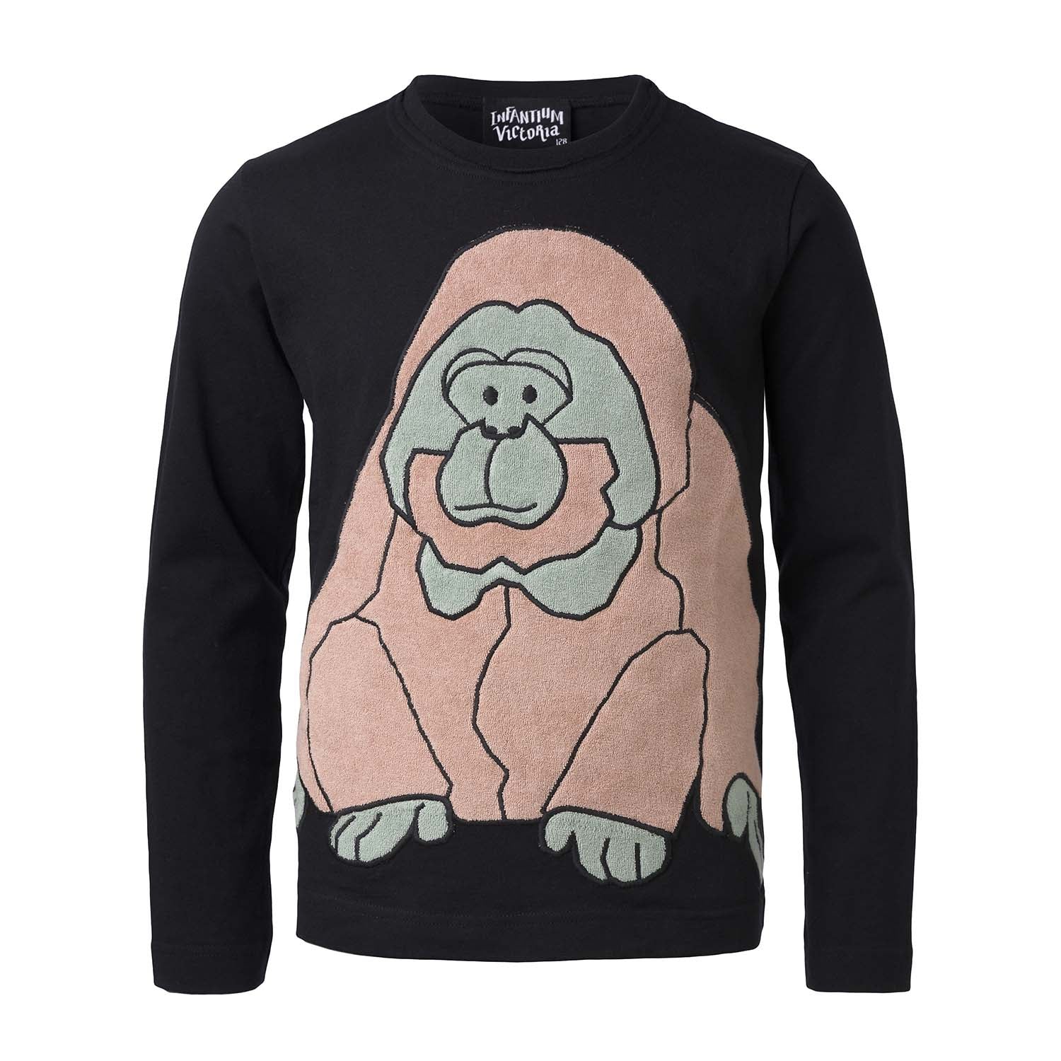 Infantium Victoria Longsleeve Top Schwarz Affe 92 Bio