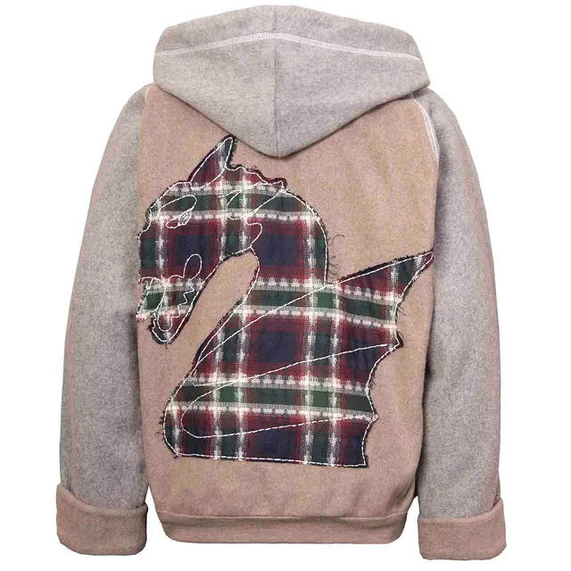 Infantium Victoria Fleece Hoodie beige Drache 128 Baumwolle
