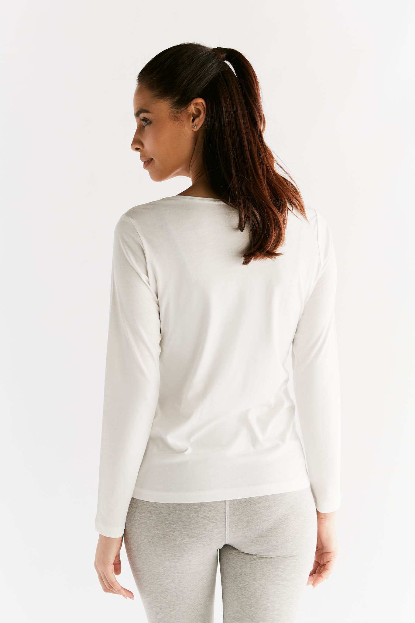 marlowe nature Damen Langarmshirt naturweiß M Bio-Baumwolle
