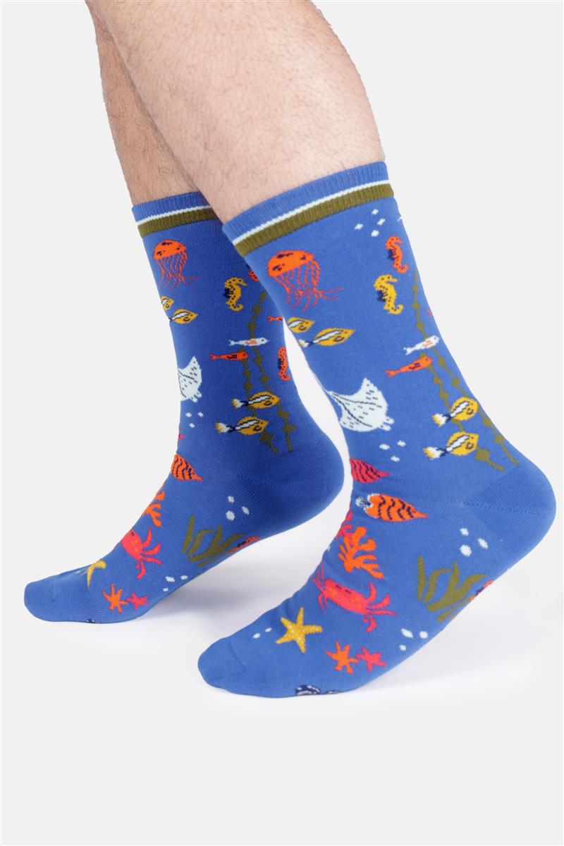 Marlowe Nature Under The Sea Socken cobalt blue 41-47 Bio-Baumwolle