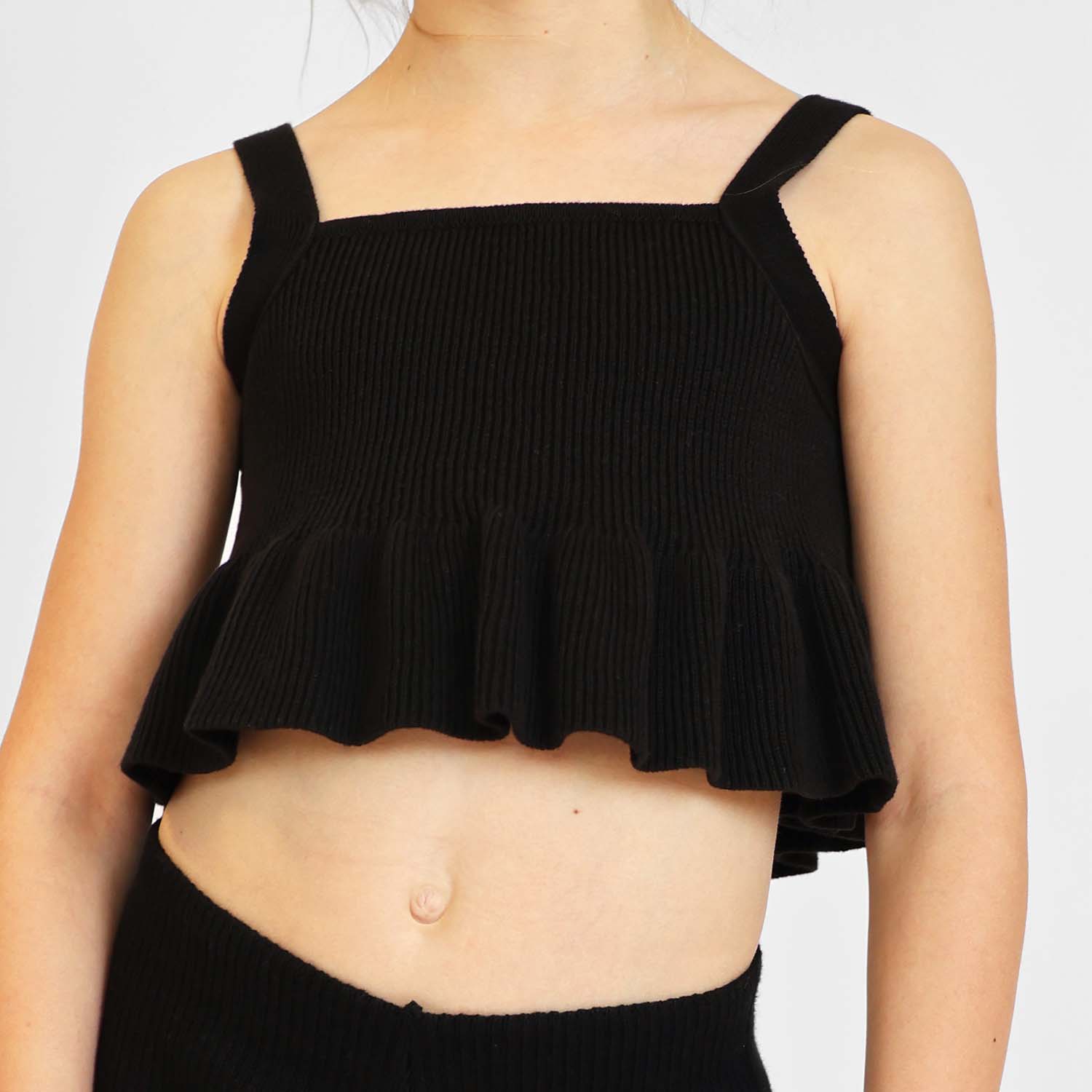 Infantium Victoria Kids Crop Tops Top Schwarz Bio-Baumwolle