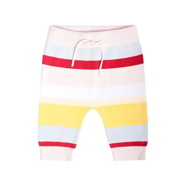 Infantium Victoria Knitted Baby Pants Hose Pastellstreifen Bio
