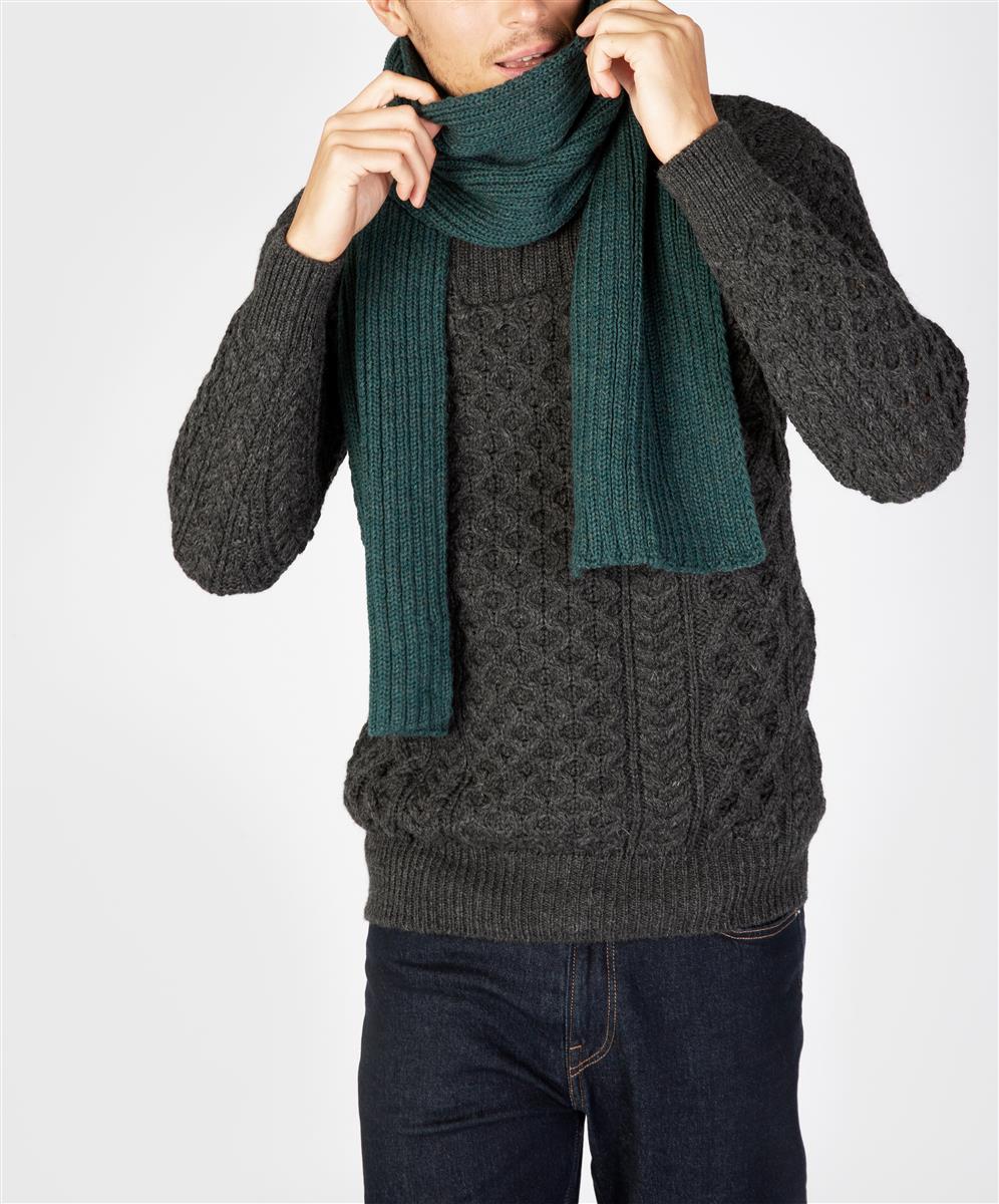 marlowe nature Ribbed Merino Scarf Schal evergree 19x184 Merino