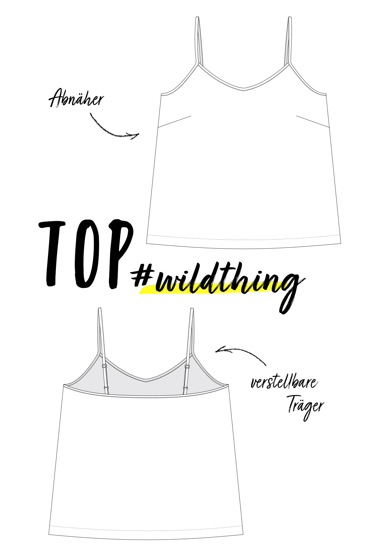 Yes, Honey #wildthing Top Schnittmuster Oberteil zum Nähen