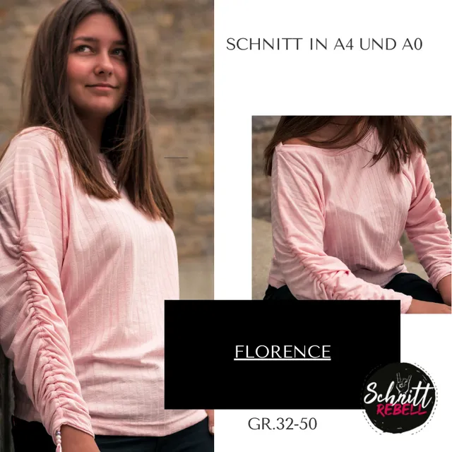 Schnittrebell Florence Pullover Schnittmuster Gr.32-50 PDF