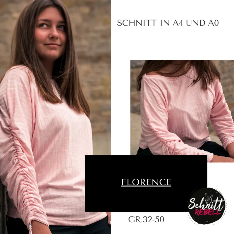Schnittrebell Florence Pullover Schnittmuster Gr.32-50 PDF