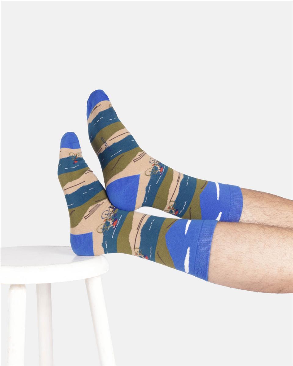 marlowe nature Bike Landscape Crew Socks cobalt blue 41-47