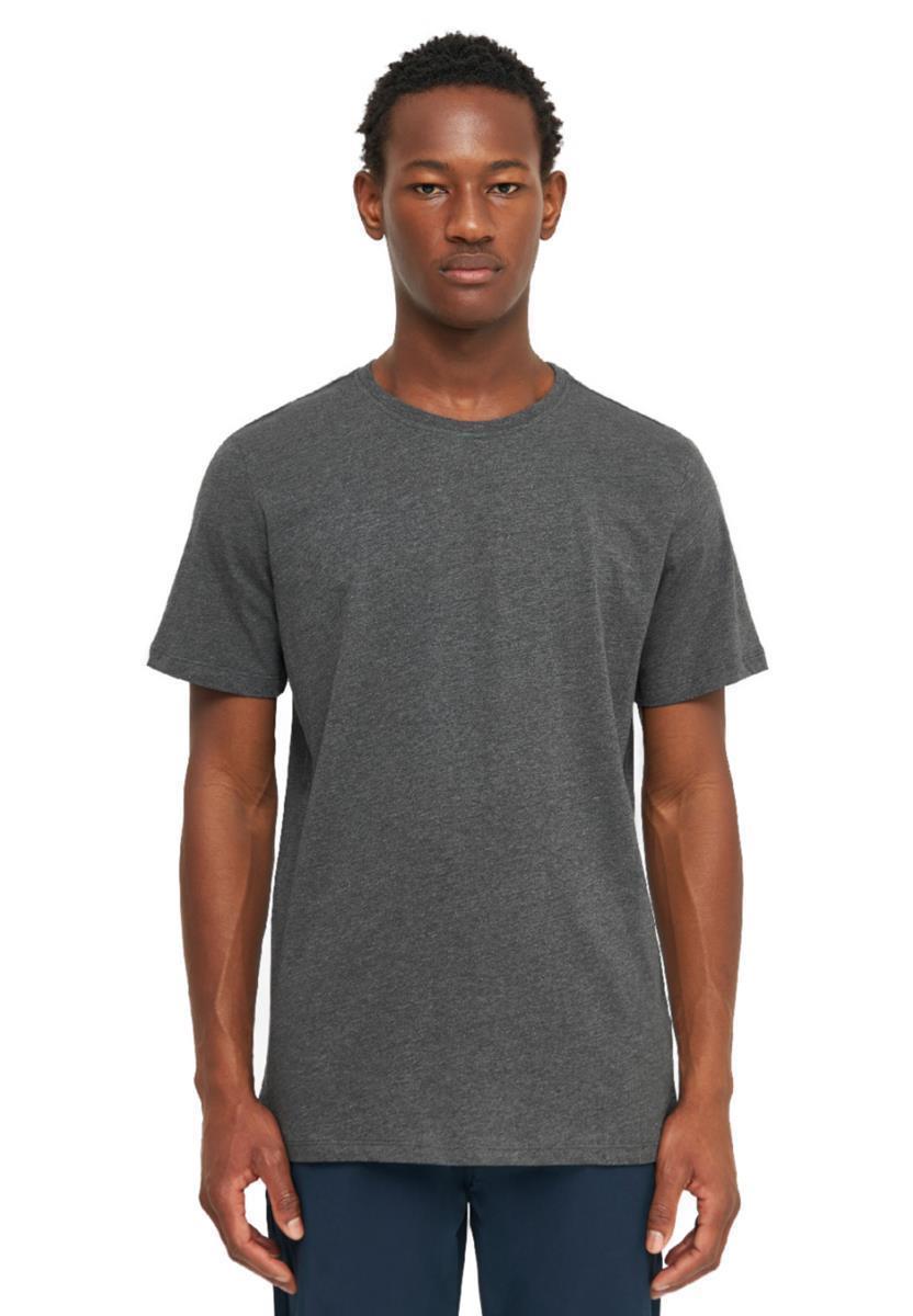 KnowledgeCotton Basic T-Shirt-Vegan dark grey melange S Bio