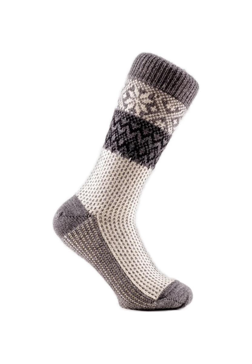 Marlowe Nature Schneefallsocke Wollsocke schiefer/natur/rot