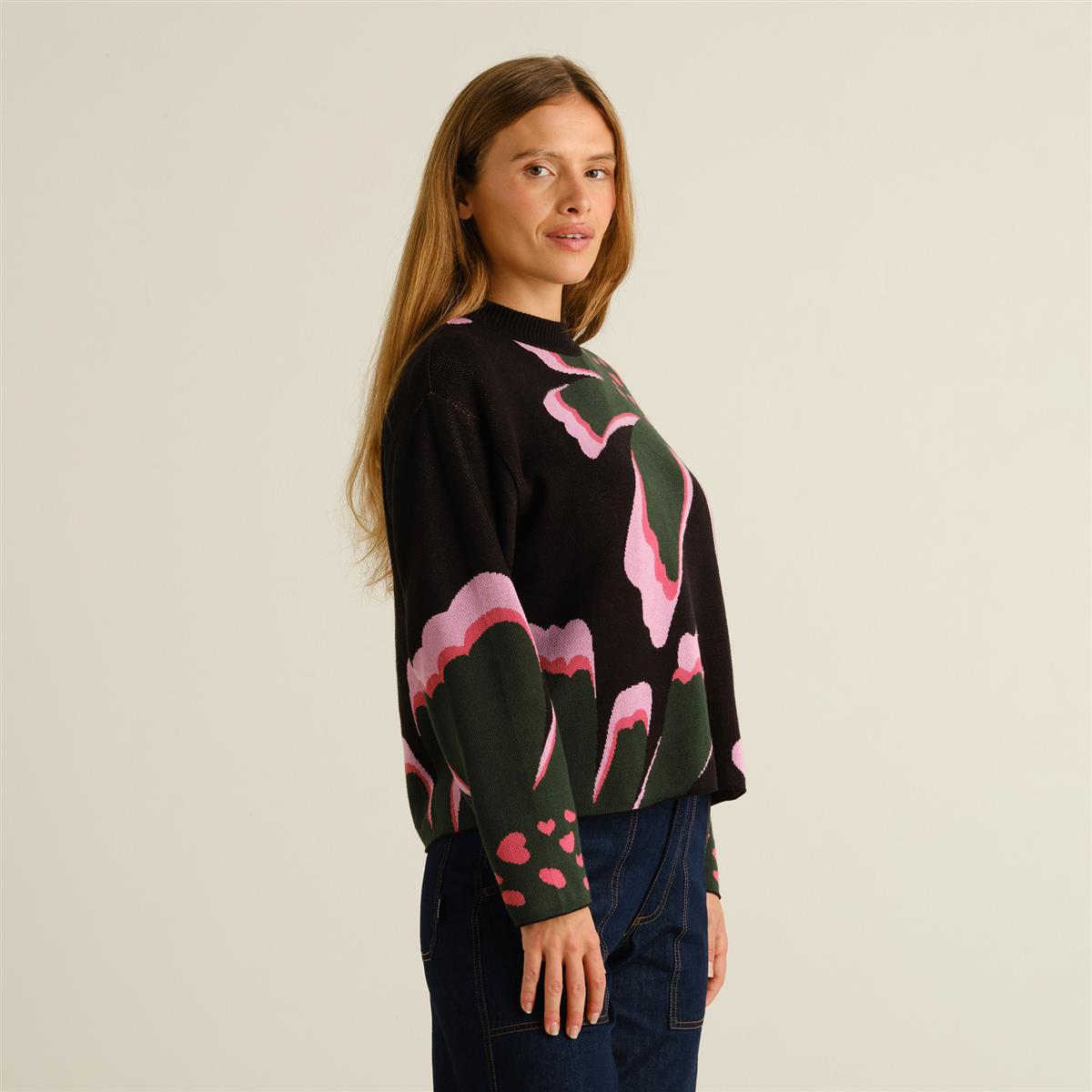 Dedicated Limhamn Big Bloom Pullover multi color Bio