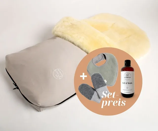 Naturkind Emil Slim Winter Set Lammfell Fußsack