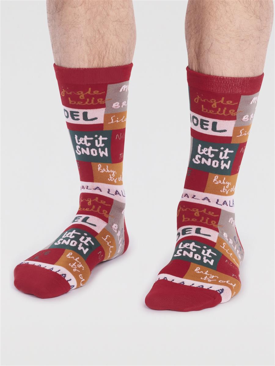 marlowe nature Caleb Christmas Socken bright red Bio 41-46