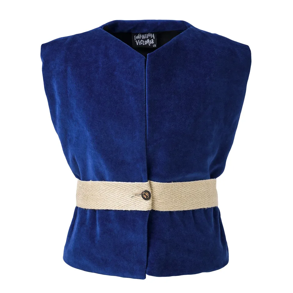 Infantium Victoria Royal Blue Velvet Kinderweste blau 128